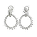 Diamond  platinum earrings