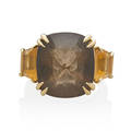 Seaman schepps smoky topaz citrine  yellow gold ring