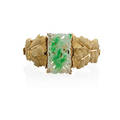 Buccellati jade  yellow gold hinged cuff bracelet