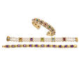 Three gem set gold bracelets