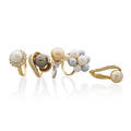 Multi hue collection of pearl  gold jewelry