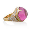 Bvlgari tourmaline diamond  yellow gold ring