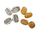 Fossilized coral or agate gold cufflinks
