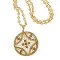 Belle epoque gemset yellow gold pendant necklace