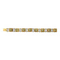 French emerald diamond  seed pearl yellow gold link bracelet