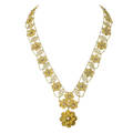 Cannetilled yellow gold  pearl floral necklace