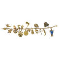Antique yellow gold charm bracelet