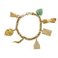 Yellow gold charm bracelet