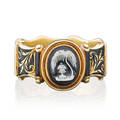 Gentlemans georgian enameled yellow gold mourning ring