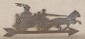 Sheet iron horse drawn fire pumper weathervane ca 1900