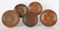 Five American redware chargers