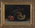 Oil on canvas still life of fruit