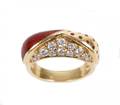 Mavito 18k Yellow Gold Diamond  Enamel Ring