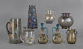 Collection of enameled decorated Bohemian glass