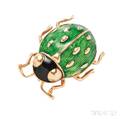 18kt Gold and Enamel Pin Cartier