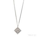 18kt White Gold and Diamond Happy Spirit Pendant Chopard
