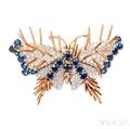 Sapphire and Diamond Butterfly Brooch Schlumberger Studios Tiffany  Co