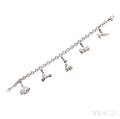 18kt White Gold and Diamond Charm Bracelet