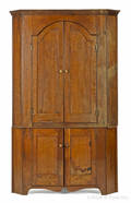 Pennsylvania cherry twopart corner cupboard