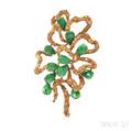 14kt Gold and Jade Brooch