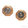 18kt Gold and Ancient Coin Earclips