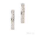18kt White Gold and Diamond Hoop Earrings