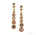 18kt Gold and Rosecut Diamond Earrings