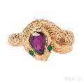 14kt Gold Gemset Snake Ring