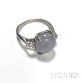 Platinum Star Sapphire and Diamond Ring and Earclips