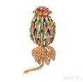 18kt Gold and Enamel Brooch