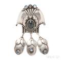 830 Silver and Labradorite Brooch Georg Jensen