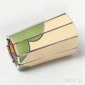 Art Deco Enamel and Aluminum Cuff