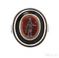 Antique Silver and Hardstone Intaglio Ring