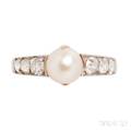 Edwardian Pearl and Diamond Ring