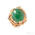 14kt Gold Emerald and Diamond Ring