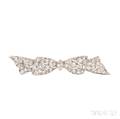Art Deco Platinum and Diamond Bow Brooch