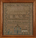 Silk on linen sampler dated