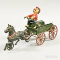 Polychrome Cast Iron Coal and Wood Horse and Wagon