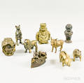 Nine Cast Bronze and Iron Still Banks
