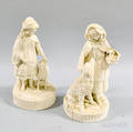 Two Parian Figures of Girls and Animals