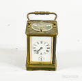 French Brass and Glass Carriage Clock