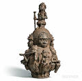 Edostyle Cast Iron Lidded Figural Vessel