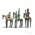 Three Dogonstyle Bronze Equestrian Figures