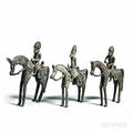 Three Dogonstyle Bronze Equestrian Figures