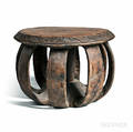 Carved Wooden Low Stool