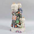 Famille Rose Figure of a Man with Two Boys