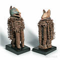 Pair of Kongostyle Nkisi Nkondi Dog Figures