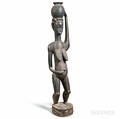 Yaurestyle Carved Wood Female Guardian Figure