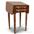 Federal Mahogany Veneer Twodrawer Dropleaf Worktable