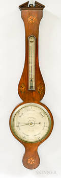 Georgian Inlaid Mahogany Wheel Barometer